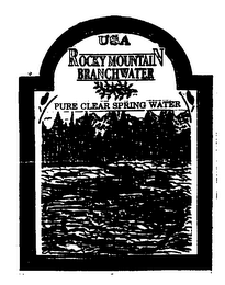 USA ROCKY MOUNTAIN BRANCHWATER PURE CLEAR SPRING WATER logo