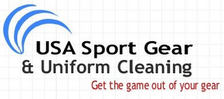 USA SPORT GEAR & UNIFORM CLEANING GET THE GAME OUT OF YOUR GEAR logo