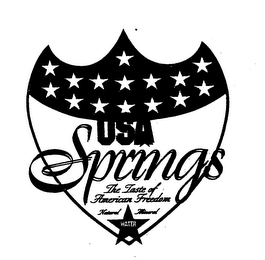 USA SPRINGS THE TASTE OF AMERICAN FREEDOM NATURAL MINERAL WATER logo
