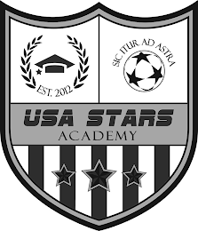 USA STARS ACADEMY EST. 2012 SIC ITUR AD ASTRA logo
