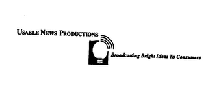 USABLE NEWS PRODUCTIONS BROADCASTING BRIGHT IDEAS TO CONSUMERS logo