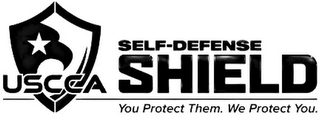 USCCA SELF-DEFENSE SHIELD YOU PROTECT THEM. WE PROTECT YOU. logo
