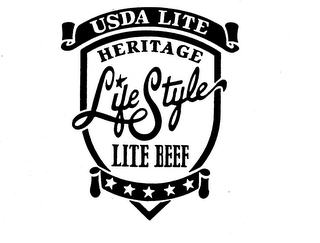 USDA LITE HERITAGE LIFE STYLE LITE BEEF logo