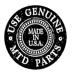 USE GENUINE MTD PARTS MADE IN U.S.A. logo