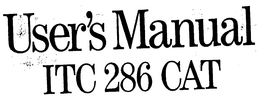 USER'S MANUAL ITC 286 CAT logo