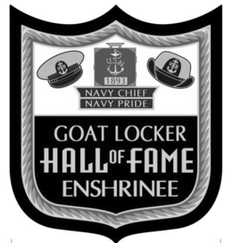 USN GOAT LOCKER HALL OF FAME ENSHRINEE USN 1893 NAVY CHIEF NAVY PRIDE USN logo