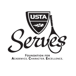 USTA SERVES FOUNDATION FOR ACADEMICS. CHARACTER. EXCELLENCE. logo