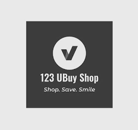 V 123 UBUY SHOP SHOP. SAVE. SMILE logo
