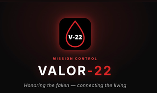 V-22 MISSION CONTROL VALOR-22 HONORING THE FALLEN — CONNECTING THE LIVING logo