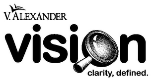 V. ALEXANDER VISION CLARITY, DEFINED. logo