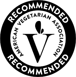 V AMERICAN VEGETARIAN ASSOCIATION CERTIFIED RECOMMENDED logo