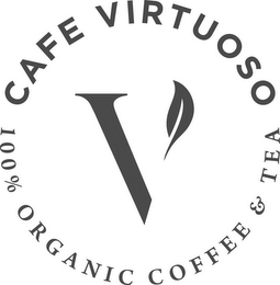 V CAFE VIRTUOSO 100% ORGANIC COFFEE & TEA logo
