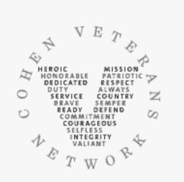 V COHEN VETERANS NETWORK HEROIC MISSION HONORABLE PATRIOTIC DEDICATED RESPECT DUTY ALWAYS SERVICE COUNTRY BRAVE SEMPER READY DEFEND COMMITMENT COURAGEOUS SELFLESS INTEGRITY VALIANT logo