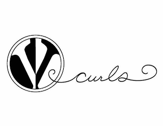 V CURLS logo