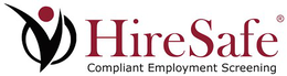 V HIRESAFE R COMPLIANT EMPLOYMENT SCREENING logo