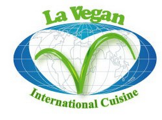 V LA VEGAN INTERNATIONAL CUISINE logo