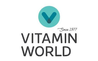 V SINCE 1977 VITAMIN WORLD logo