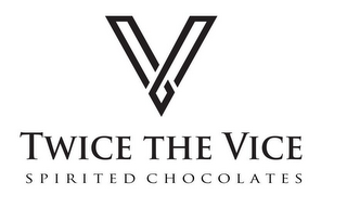 V TWICE THE VICE SPIRITED CHOCOLATES logo