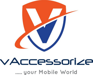 V VACCESSORIZE ..... YOUR MOBILE WORLD logo