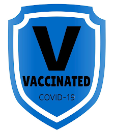 V VACCINATED COVID-19 logo