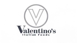 V VALENTINO'S ITALIAN FOODS logo