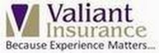V VALIANT INSURANCE BECAUSE EXPERIENCE MATTERS... logo