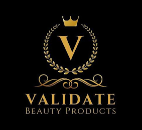 V VALIDATE BEAUTY PRODUCTS logo