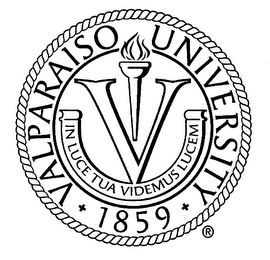 V VALPARAISO UNIVERSITY MDCCCLIX IN LUCE TUA VIDEMUS LUCEM logo