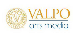 V VALPO ARTS MEDIA VALPARAISO UNIVERSITY 1859 logo