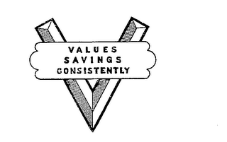 V VALUES SAVINGS CONSISTENTLY logo