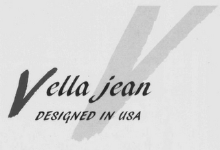 V VELLA JEAN DESIGNED IN USA logo