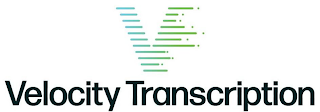 V VELOCITY TRANSCRIPTION logo