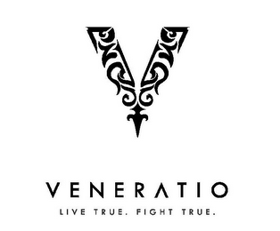V VENERATIO LIVE TRUE. FIGHT TRUE. logo