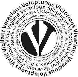 V VERACIOUS VOLUPTUOUS VICTORIOUS VIVACIOUS VIVID VIGILANT logo