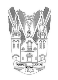 V VERITAS UNITAS CARITAS 1842 logo