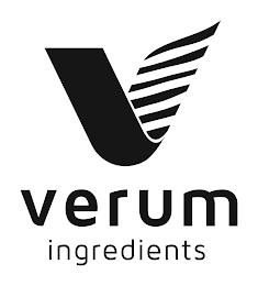 V VERUM INGREDIENTS logo