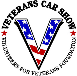 V VETERANS CAR SHOW VOLUNTEERS FOR VETERANS FOUNDATION logo