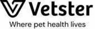 V VETSTER WHERE PET HEALTH LIVES logo
