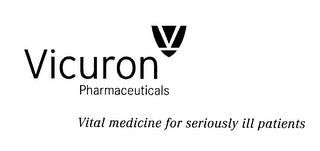V VICURON PHARMACEUTICALS VITAL MEDICINE FOR SERIOUSLY ILL PATIENTS logo