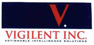 V VIGILENT INC. ACTIONABLE INTELLIGENCESOLUTIONS logo