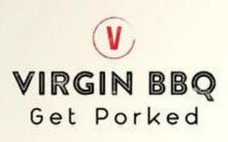 V VIRGIN BBQ GET PORKED logo