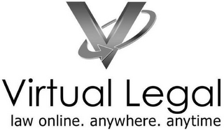 V VIRTUAL LEGAL LAW ONLINE. ANYWHERE. ANYTIME logo