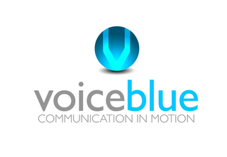 V VOICEBLUE COMMUNICATION IN MOTION logo