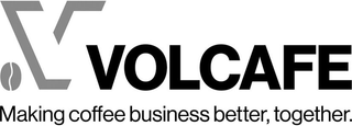 V VOLCAFE MAKING COFFEE BUSINESS BETTER, TOGETHER. logo