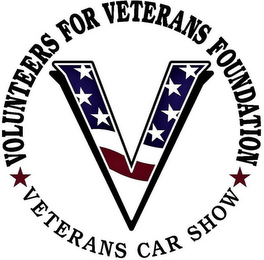 V VOLUNTEERS FOR VETERANS FOUNDATION VETERANS CAR SHOW logo
