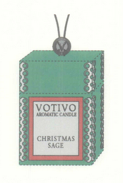 V VOTIVO AROMATIC CANDLE CHRISTMAS SAGE logo
