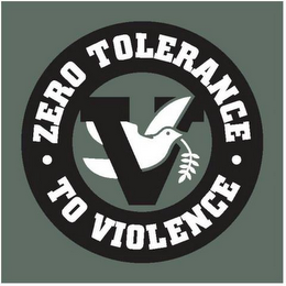V ZERO TOLERANCE TO VIOLENCE logo