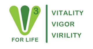 V3 FOR LIFE VITALITY VIGOR VIRILITY logo
