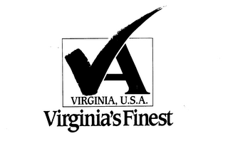 VA VIRGINIA, U.S.A. VIRGINIA'S FINEST logo