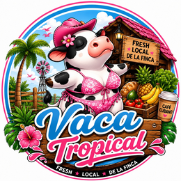 VACA TROPICAL FRESH LOCAL DE LA FINCA CAFE CUBANO FRESH LOCAL DE LA FINCA logo